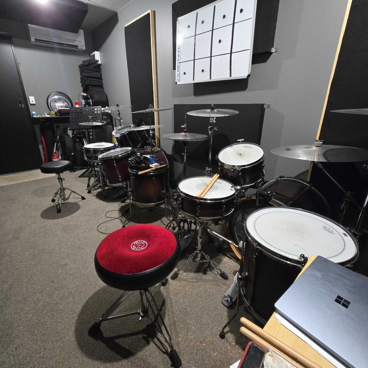 Noise-isolated studio in Morayfield with full drum kit